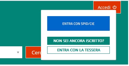 SCreenshot del pulsante di accesso a Bimetrove