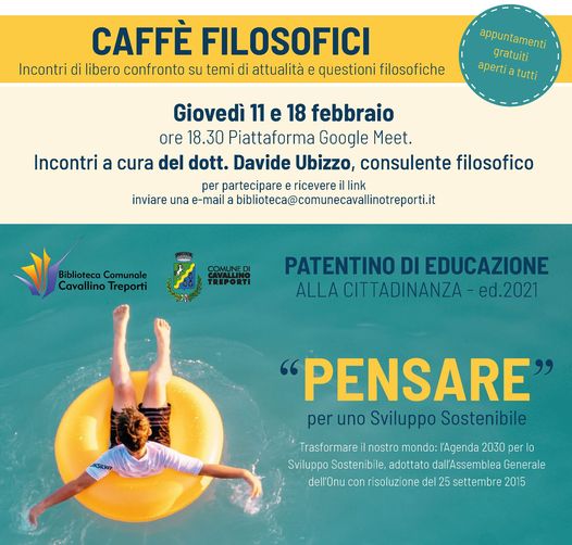Caff&egrave; filosofici: incontri on line